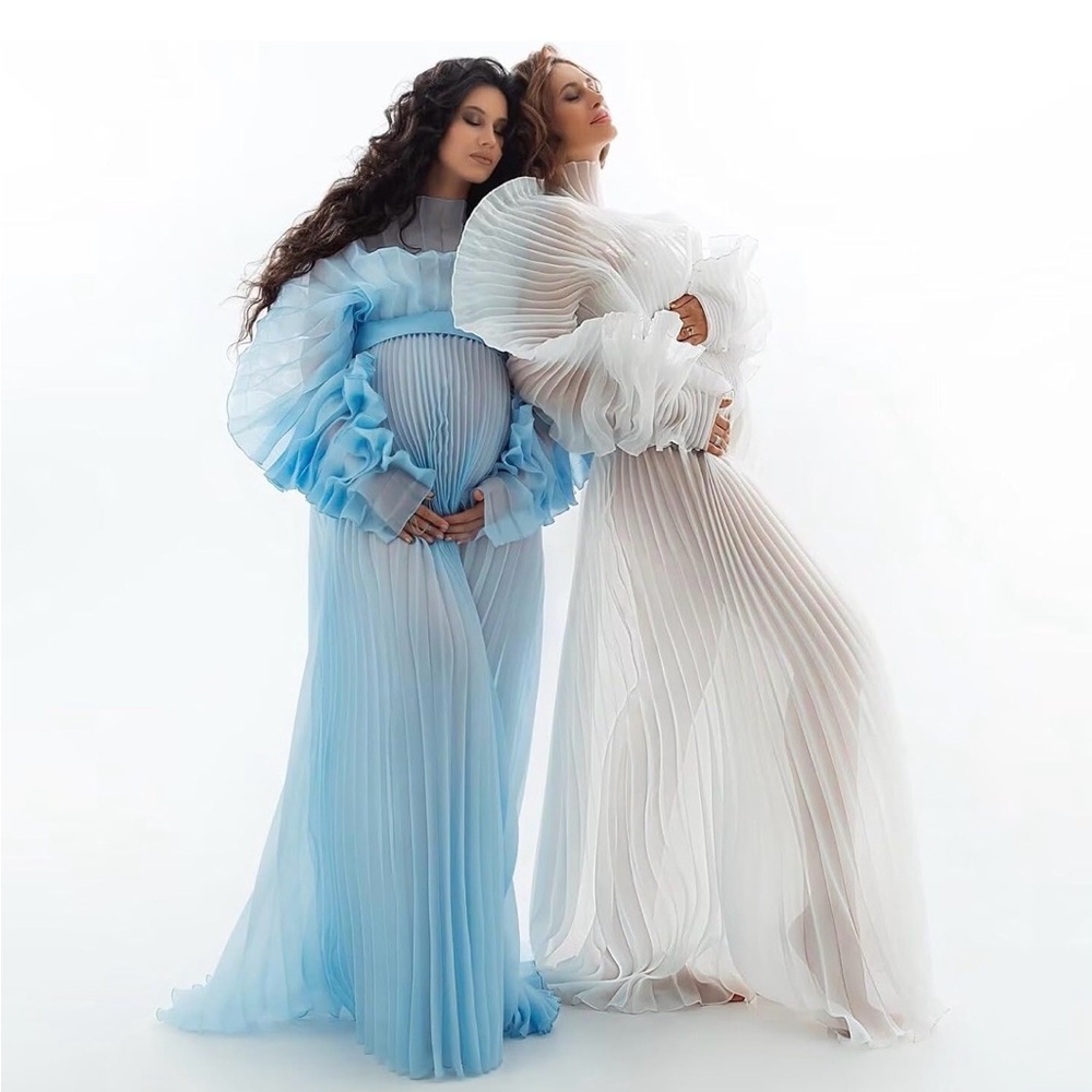 Elegant Pleated Maternity Dress - Picture 6 of 6